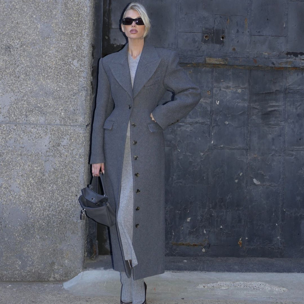 Long Button Coat Jacket European And American Double-breasted Winter Premium Coat