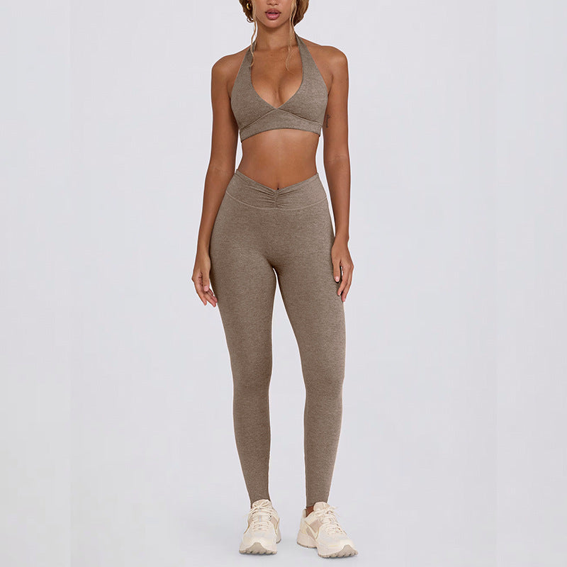 Shockproof With Chest Pad High Elastic Brushed Workout Top