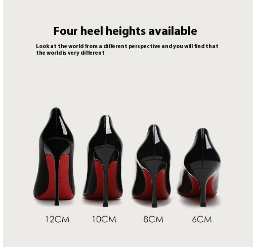 Shallow pointed high heels