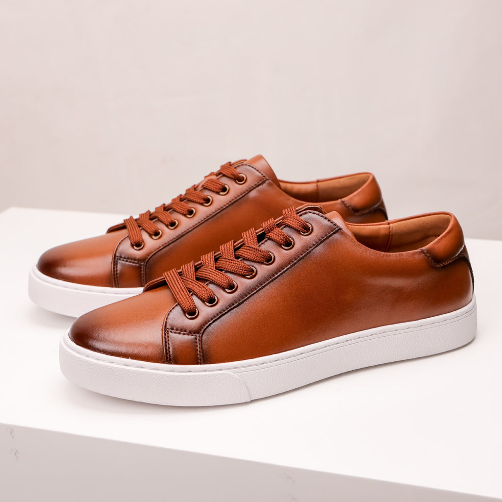 Business Casual Leather Shoes Men's Leather Soft Bottom Skateboard Shoes