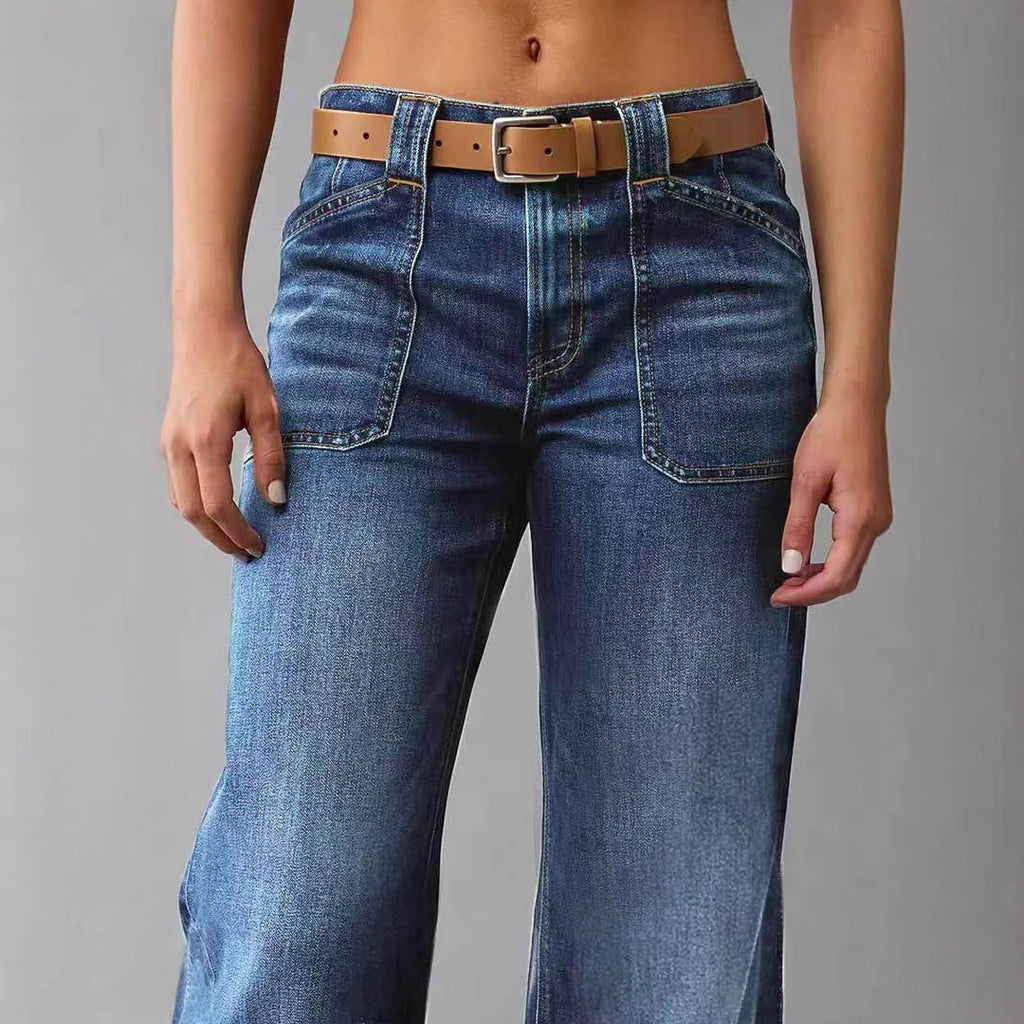 Retro High Waist Straight Loose Slimming And All-matching Jeans