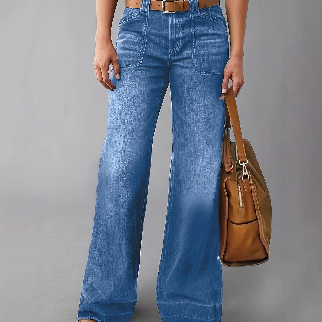 Retro High Waist Straight Loose Slimming And All-matching Jeans
