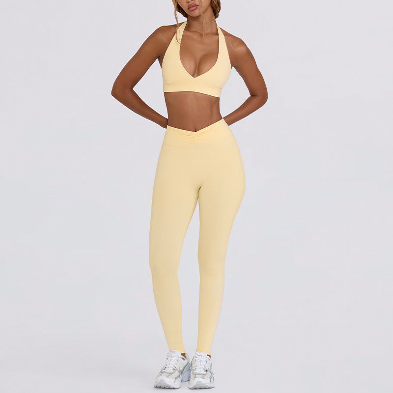 Shockproof With Chest Pad High Elastic Brushed Workout Top