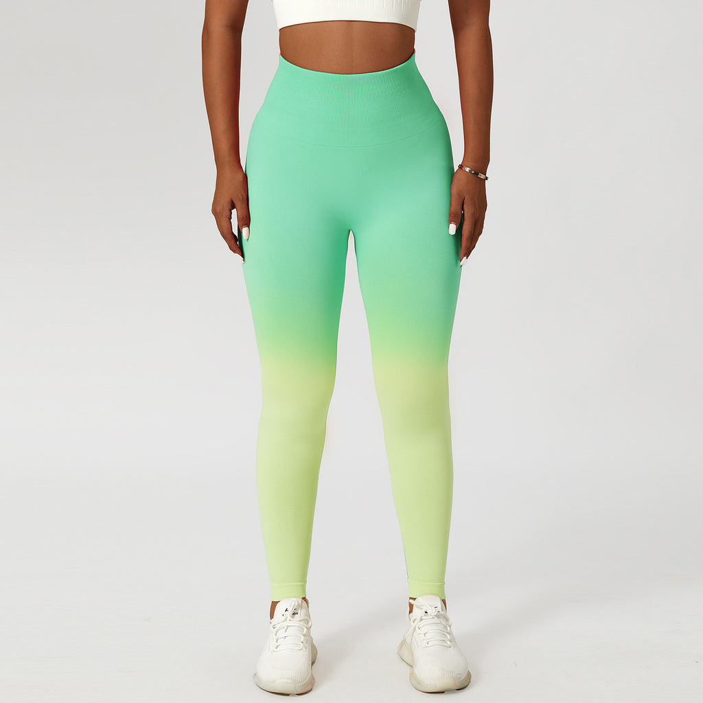 Gradient Fitness High Waist Sportswear Tight Outdoor Pants