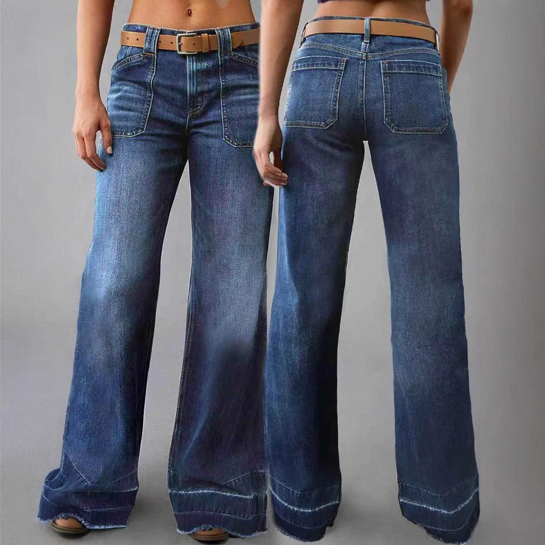 Retro High Waist Straight Loose Slimming And All-matching Jeans