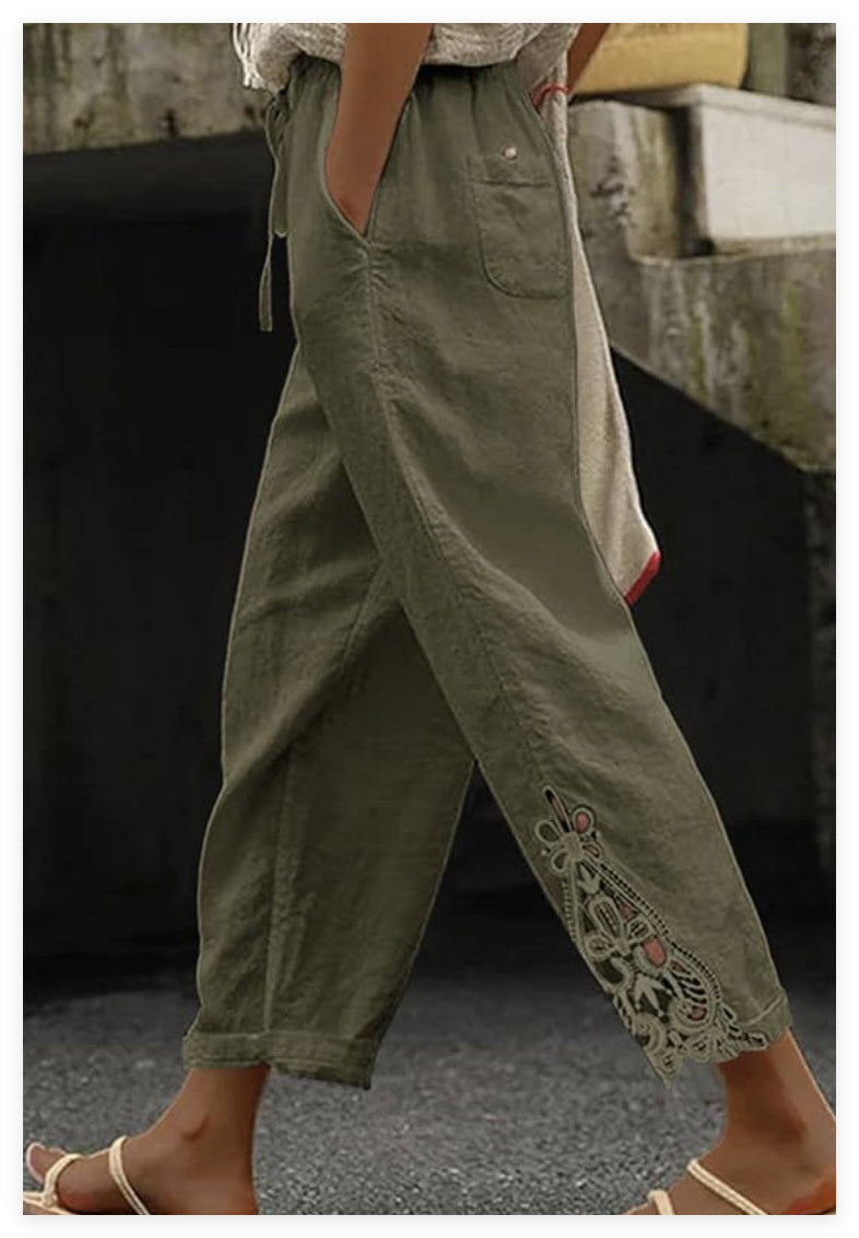 Women's Casual Pants Baggy Straight Trousers