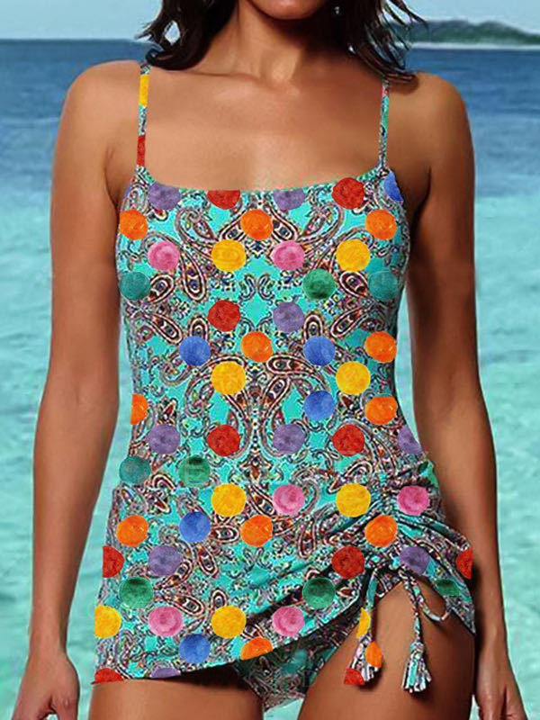 Women's European And American Tassel Split Swimsuit