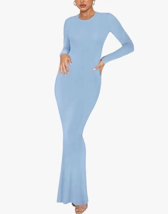 Women's Elegant Slim-fit Short-sleeved Round Neck Dress