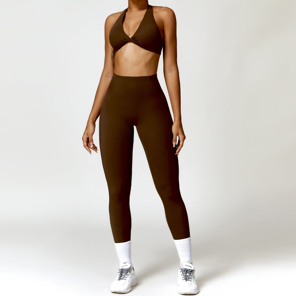 Winter Tight Beauty Back Yoga Suit Quick-drying Workout Clothes Outdoor Running Sports Suit