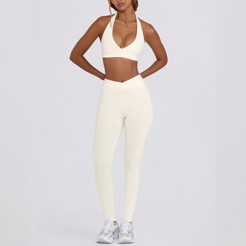 Shockproof With Chest Pad High Elastic Brushed Workout Top