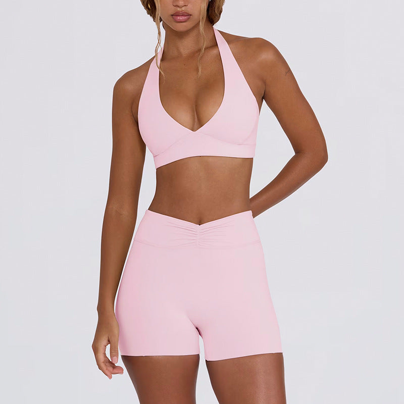 Shockproof With Chest Pad High Elastic Brushed Workout Top