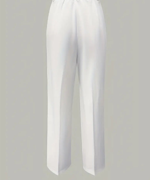 Women's White Minimalist Pants Made Of Polyester
